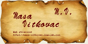 Maša Vitkovac vizit kartica